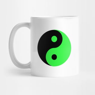 Yin Yang in black and green Mug